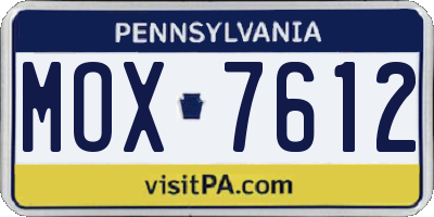 PA license plate MOX7612