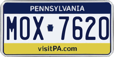 PA license plate MOX7620