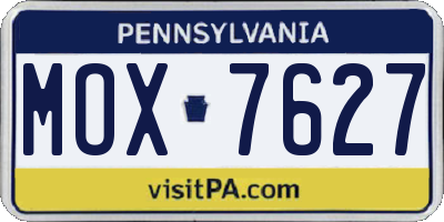 PA license plate MOX7627