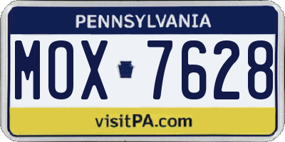 PA license plate MOX7628