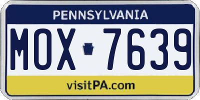 PA license plate MOX7639