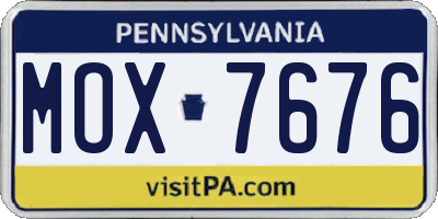 PA license plate MOX7676