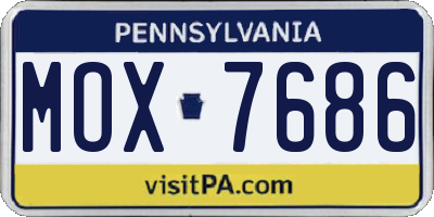 PA license plate MOX7686