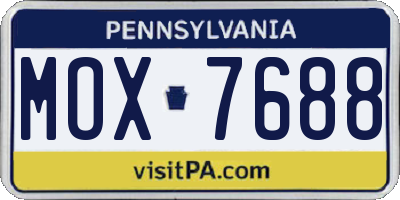 PA license plate MOX7688