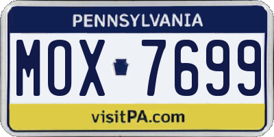 PA license plate MOX7699