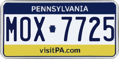 PA license plate MOX7725