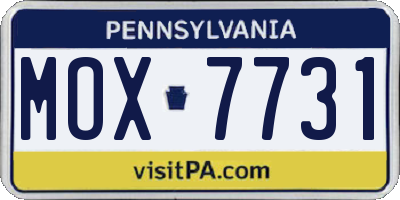PA license plate MOX7731