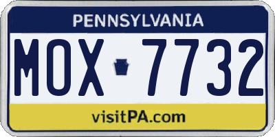 PA license plate MOX7732