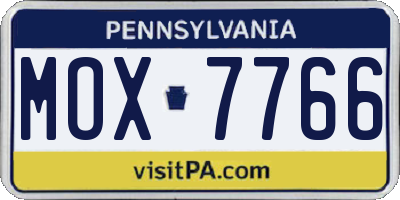PA license plate MOX7766