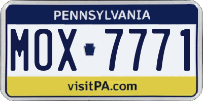 PA license plate MOX7771
