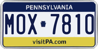 PA license plate MOX7810