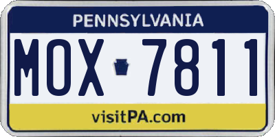 PA license plate MOX7811