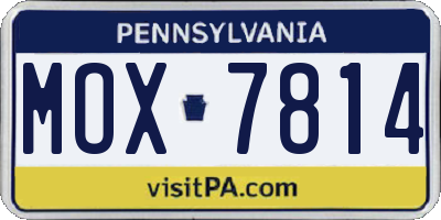 PA license plate MOX7814