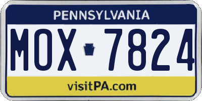 PA license plate MOX7824