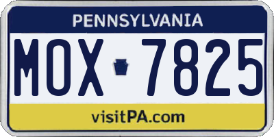 PA license plate MOX7825