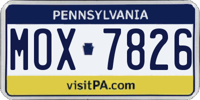 PA license plate MOX7826