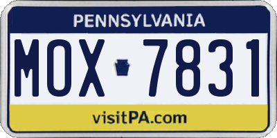 PA license plate MOX7831