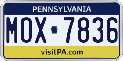 PA license plate MOX7836