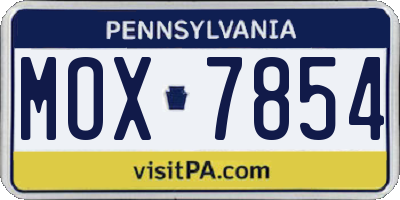 PA license plate MOX7854