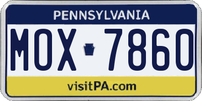 PA license plate MOX7860