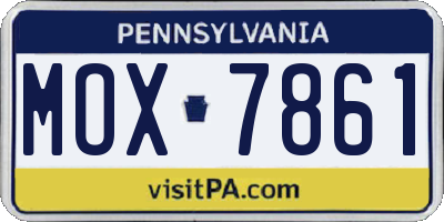 PA license plate MOX7861