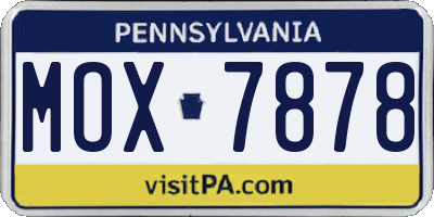 PA license plate MOX7878