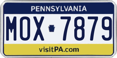 PA license plate MOX7879