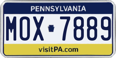 PA license plate MOX7889