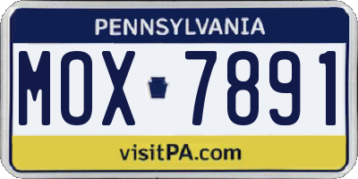 PA license plate MOX7891