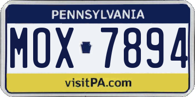 PA license plate MOX7894