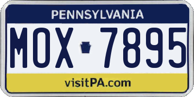PA license plate MOX7895