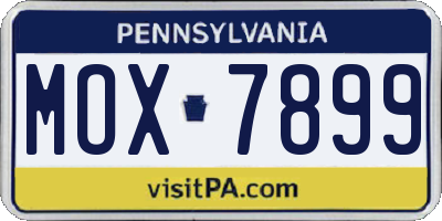 PA license plate MOX7899