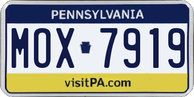 PA license plate MOX7919