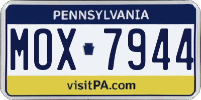 PA license plate MOX7944