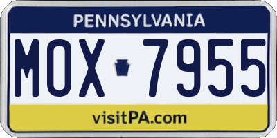 PA license plate MOX7955