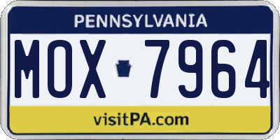 PA license plate MOX7964