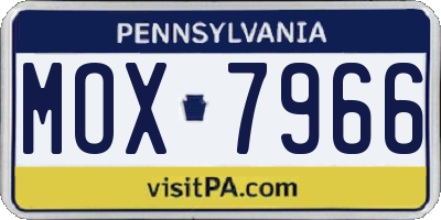 PA license plate MOX7966