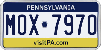 PA license plate MOX7970