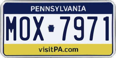 PA license plate MOX7971