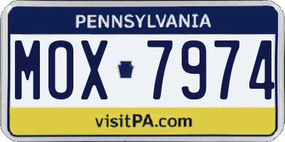 PA license plate MOX7974