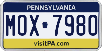 PA license plate MOX7980