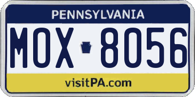 PA license plate MOX8056