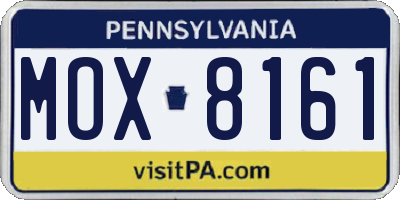 PA license plate MOX8161