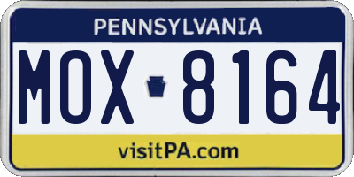 PA license plate MOX8164