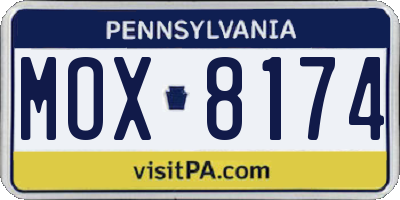 PA license plate MOX8174