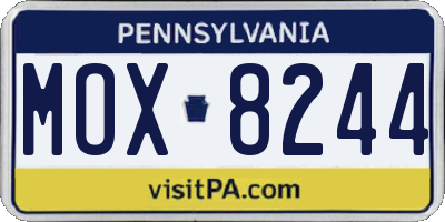 PA license plate MOX8244