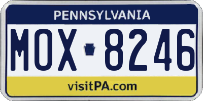 PA license plate MOX8246