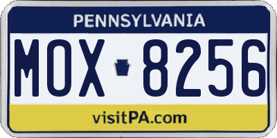 PA license plate MOX8256