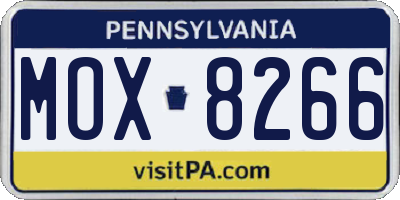 PA license plate MOX8266
