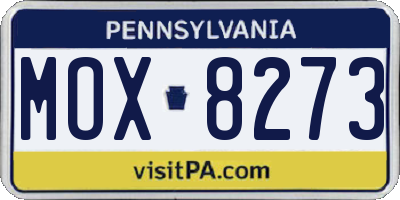 PA license plate MOX8273